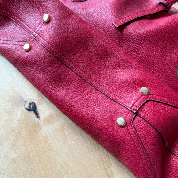 ANNABEL INGALL RED PEBBLE LEATHER ISABELLA TOTE BAG LUXURY SHOULDER STRAPS - Picture 9 of 11